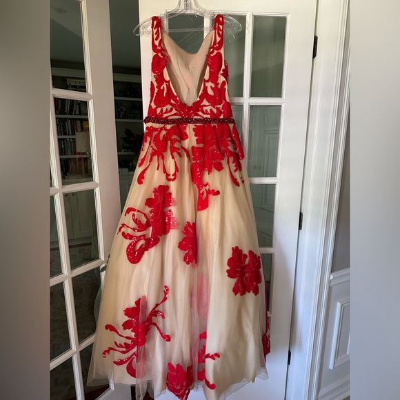 Jovani Gown - Prom or Homecoming, beautiful nude & red - Picture 8 of 13